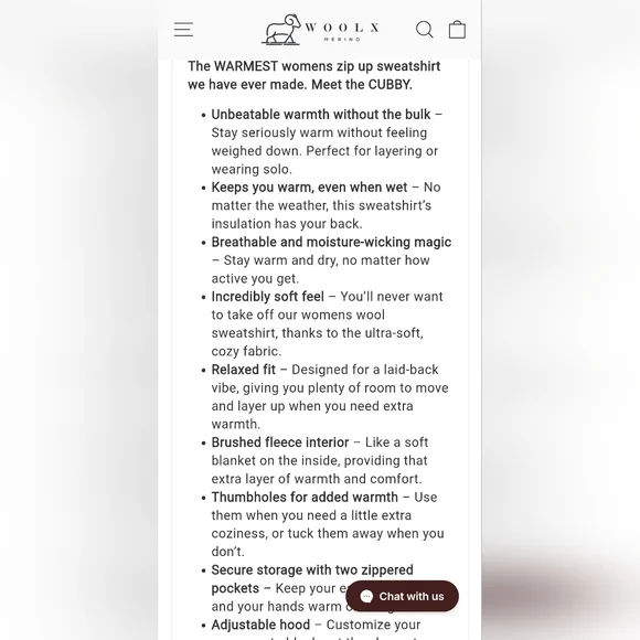 NWOT WOOLX Cubby Merino Hooded Sweatshirt Brown M - Picture 11 of 14